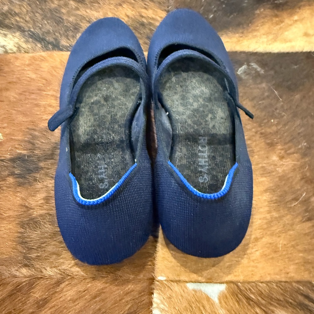 Rothy's Navy Mary Jane Flats with Strap - Picture 5 of 9